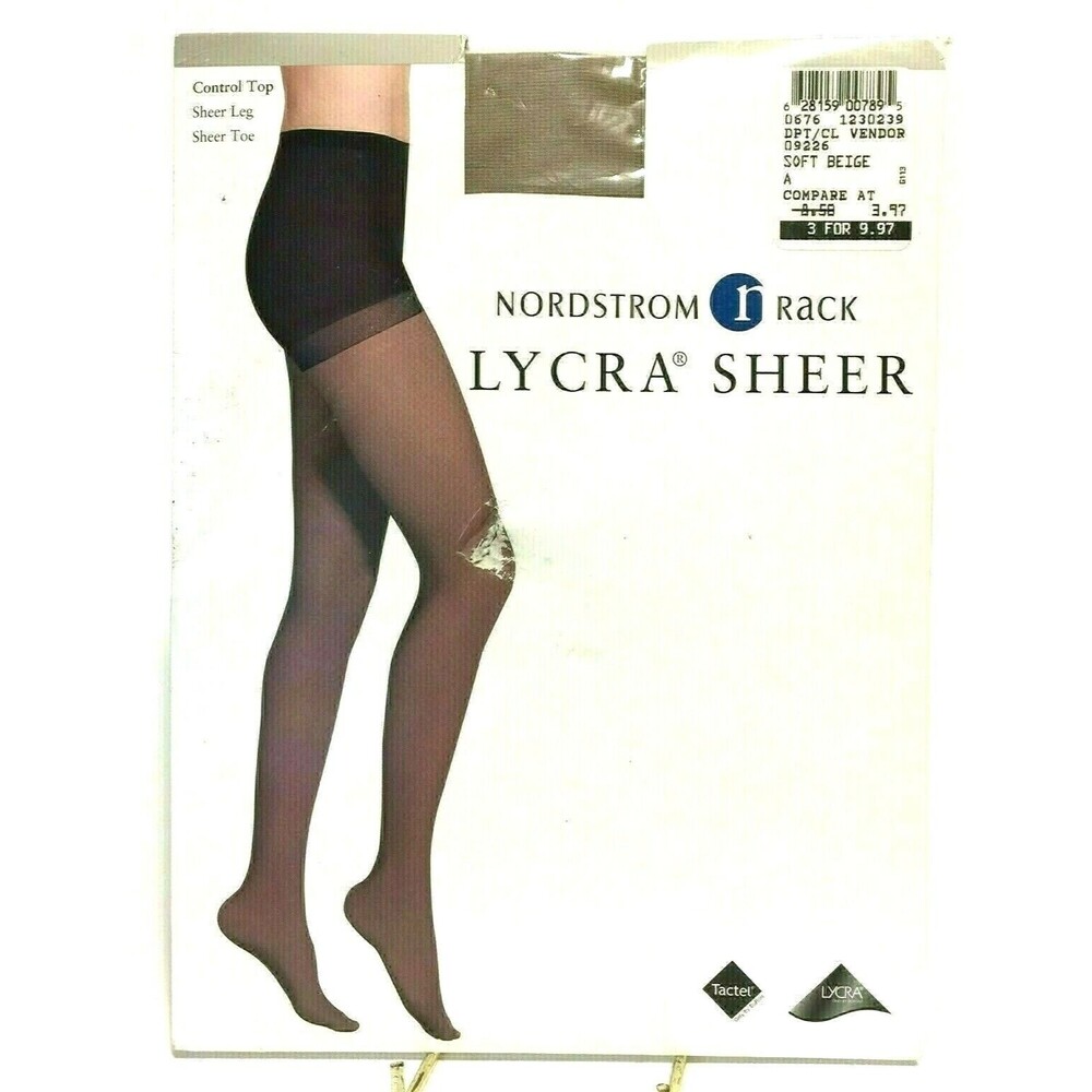 Nordstrom Rack Control Top Pantyhose Size A Soft Beige Lycra Sheer